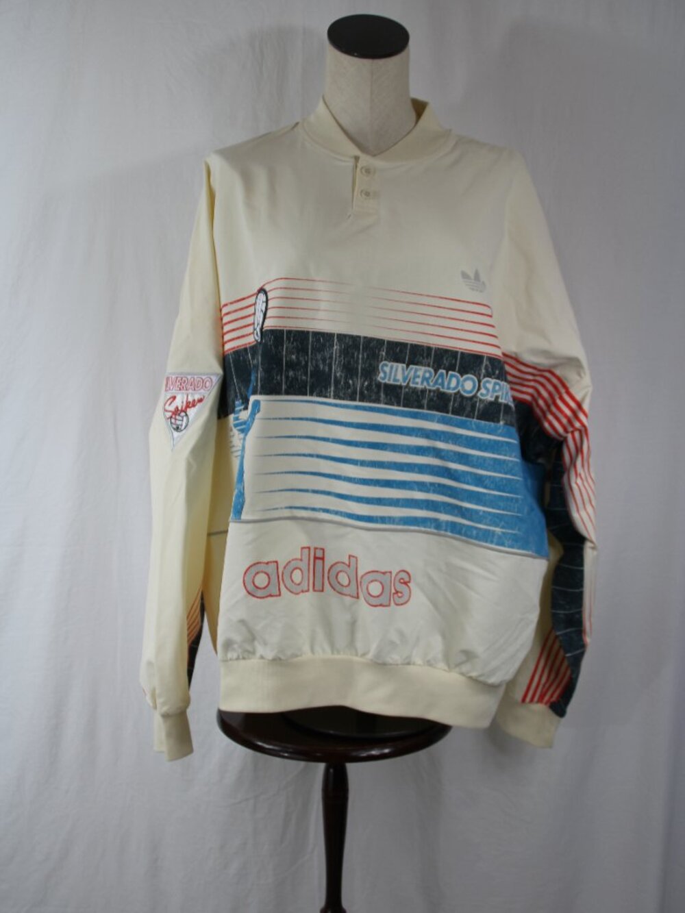 Adidas Volleyball Silverado Spikers Jacket Women's XL Beige Crew Pullover NEW